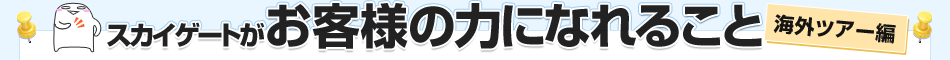 スカイゲートがお客様の力になれること海外ツアー編