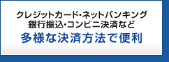 �N���W�b�g�J�[�h�E�l�b�g�o���L���O�E��s�U���E�R���r�j���ςȂǑ��l�Ȍ��ϕ��@�ŕ֗�