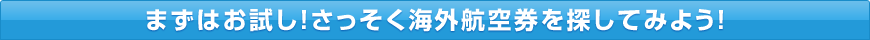 まずはお試し！さっそく海外航空券を探してみよう！