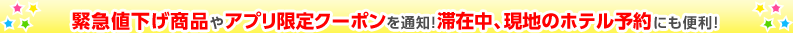 サイトでは紹介できない人気海外ツアーや最大50％OFFの海外航空券などおトクな情報満載！